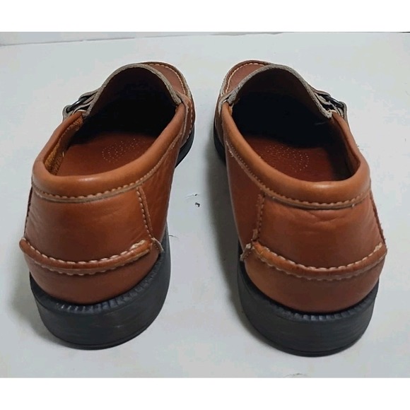 Dexter Slip On Loafers Mens 8 Brown Dress Shoes Leather Buckle & Strap USA - Picture 6 of 7
